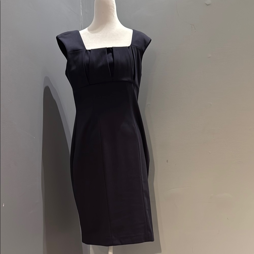 Calvin Klein Black Sheath Mini Dress Square Neck